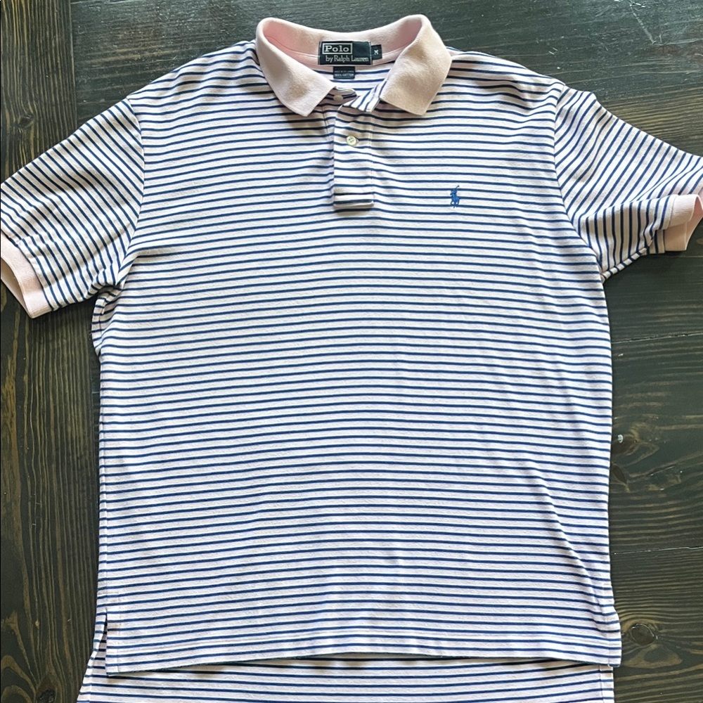 Polo by Ralph Lauren Navy and White Striped Shirt